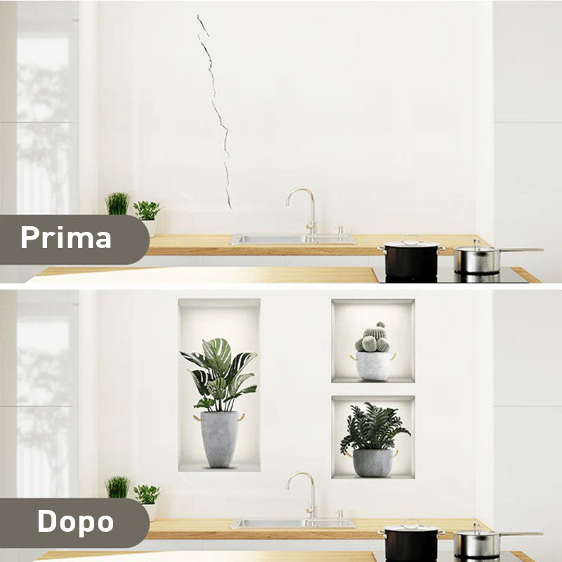 Self-Adhesive 3D Plant Wall Stickers