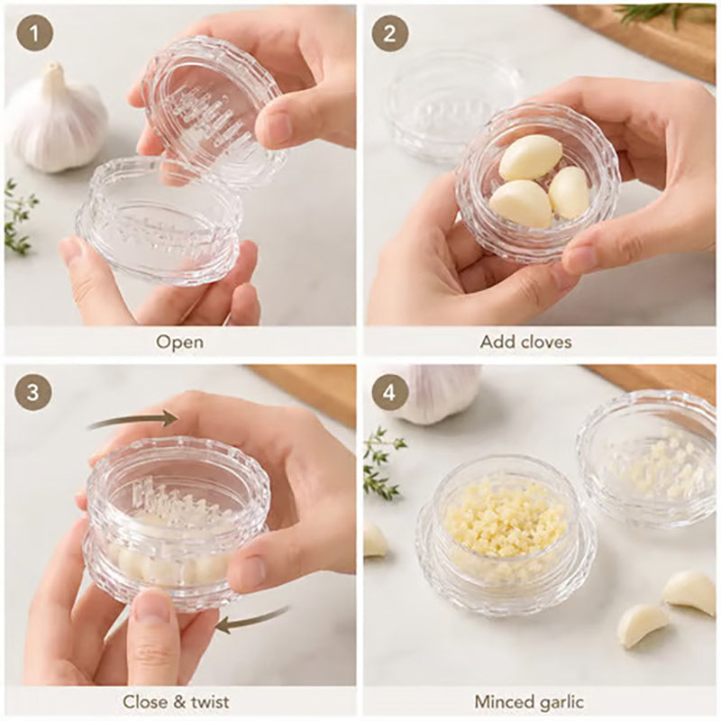 Transparent manual garlic and ginger chopper