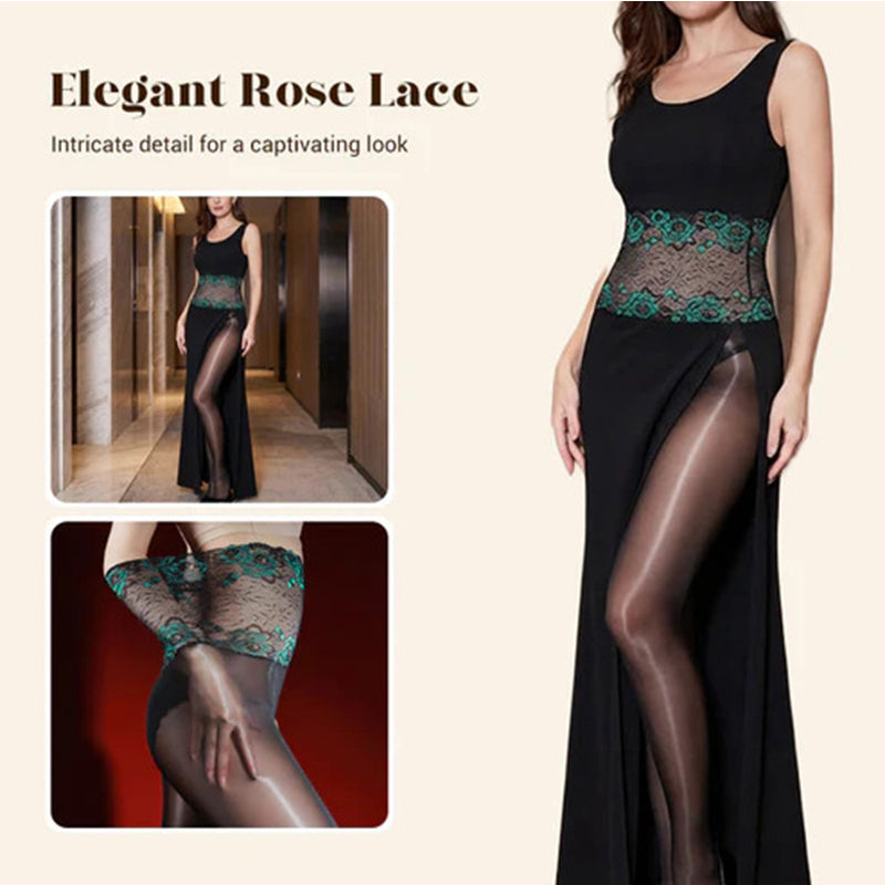 Sparkling rose pattern pantyhose