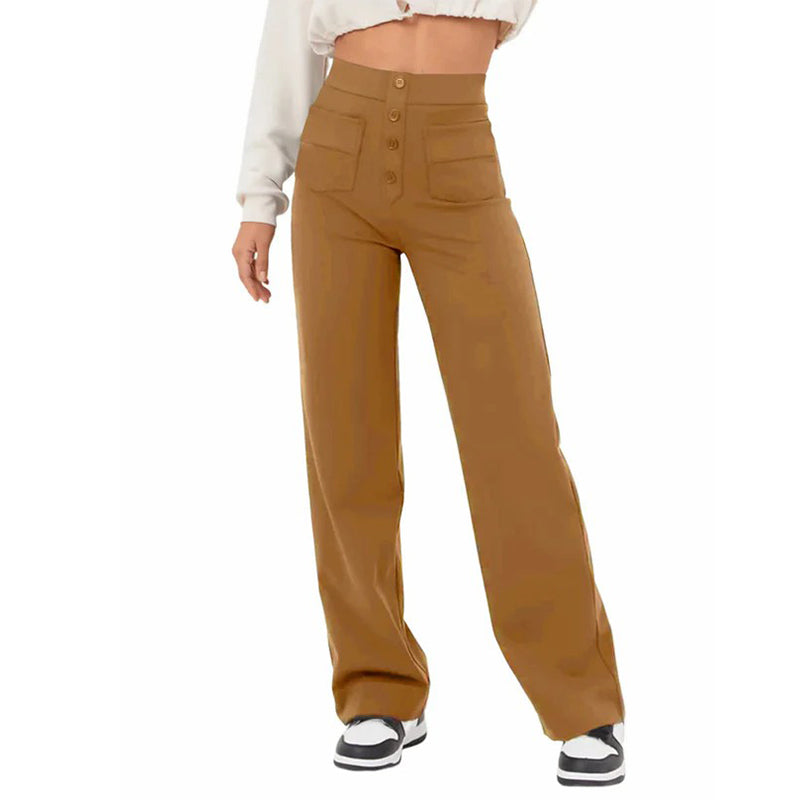 Multi Pocket High Elastic Pants