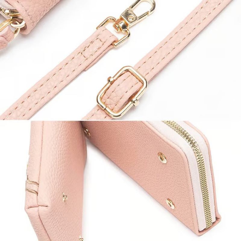 Embroidered women's crossbody wallet
