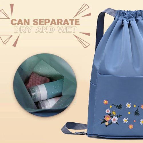 Simple Embroidered Drawstring Bag - Kompartemen Dalam