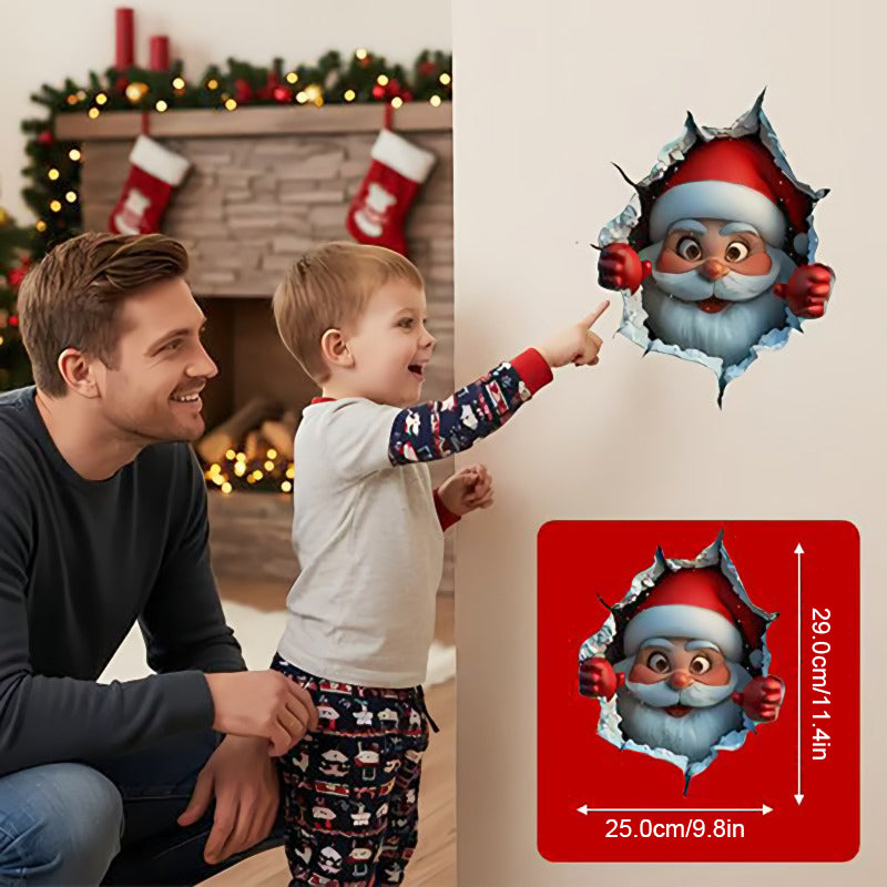 3D Cute Santa Claus Wall Stickers