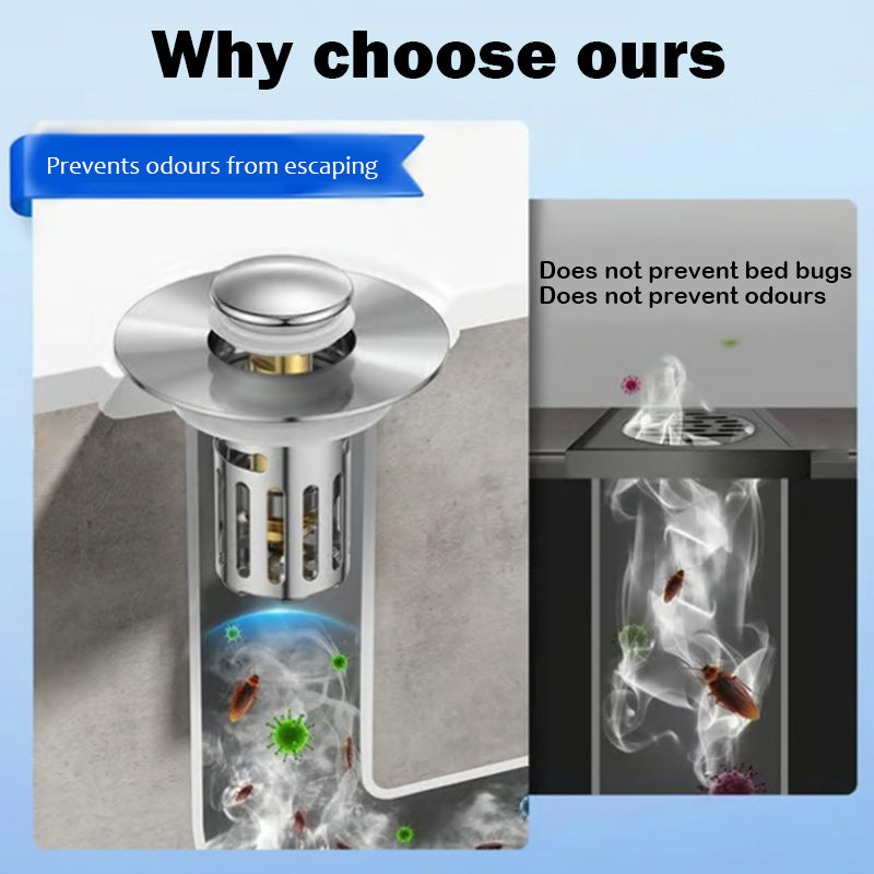 2-in-1 Bathroom Pop-Up Sink Stopper