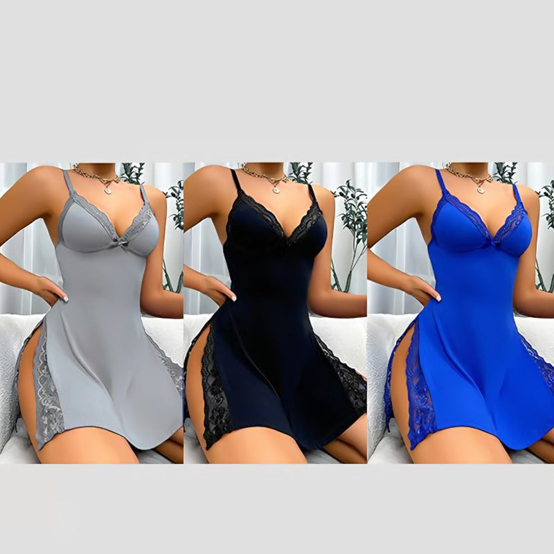 🎉🎉 Lace Bow Slit Nightdress