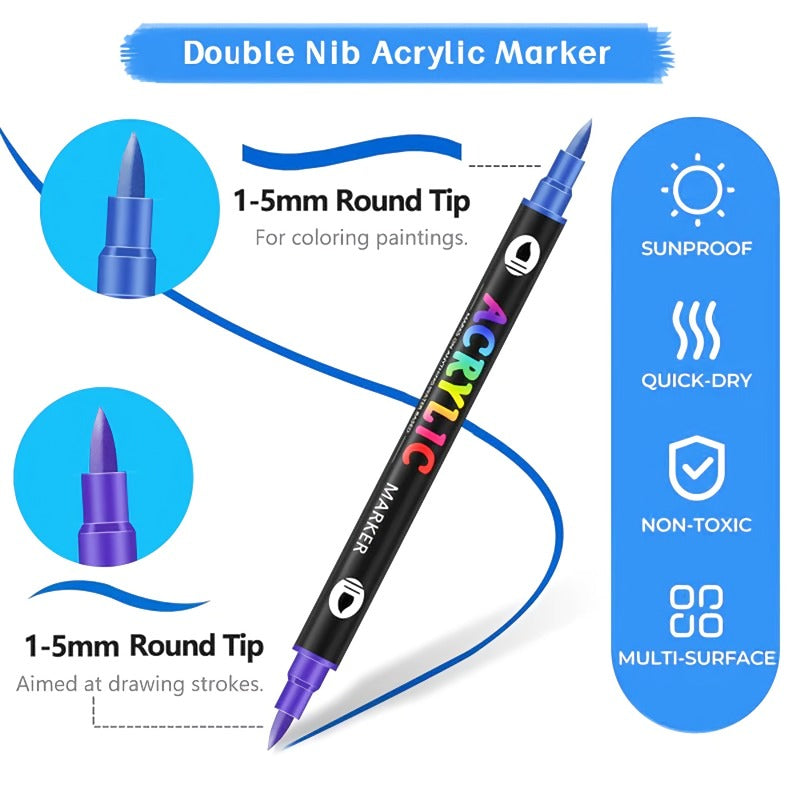 Double-Headed Acrylic Paint Pen