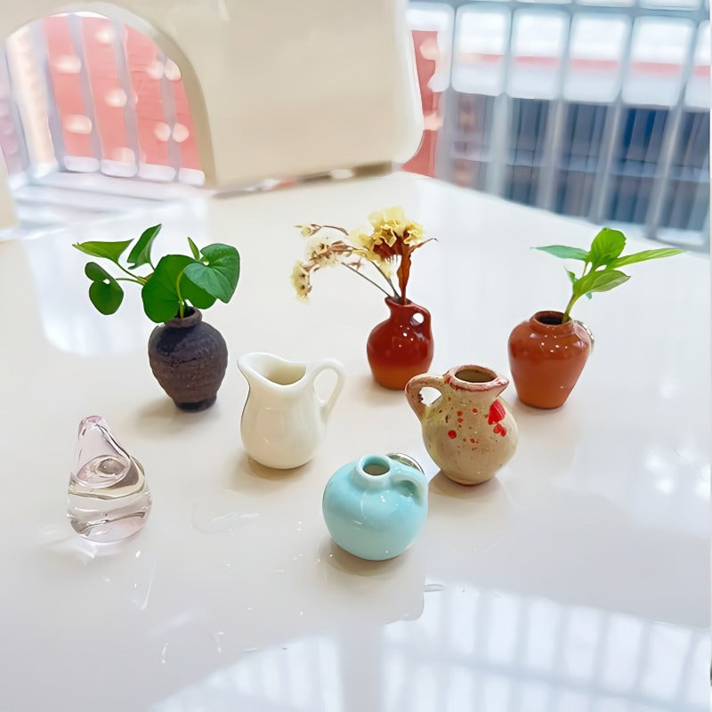 Mini ceramic vase-shaped refrigerator magnets