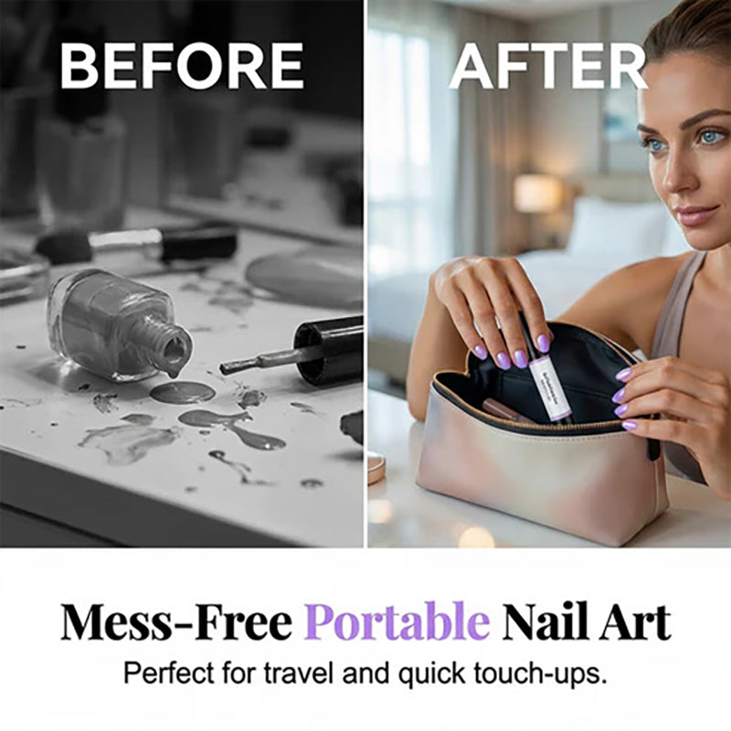 6-Piece No-Base-Coat Gel Nail Polish Pen Set