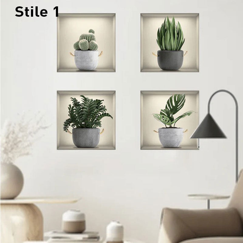 Self-Adhesive 3D Plant Wall Stickers