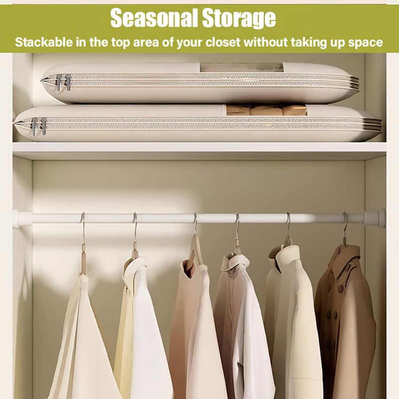 👕Space saving hanging garment bag with self-compressing zipper