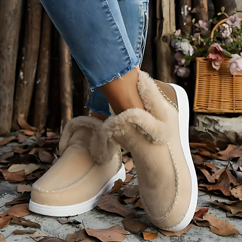 Thick velvet slip-on snow boots