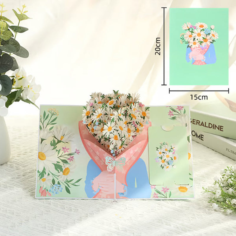 3D pop-up flower greeting cards that never fade