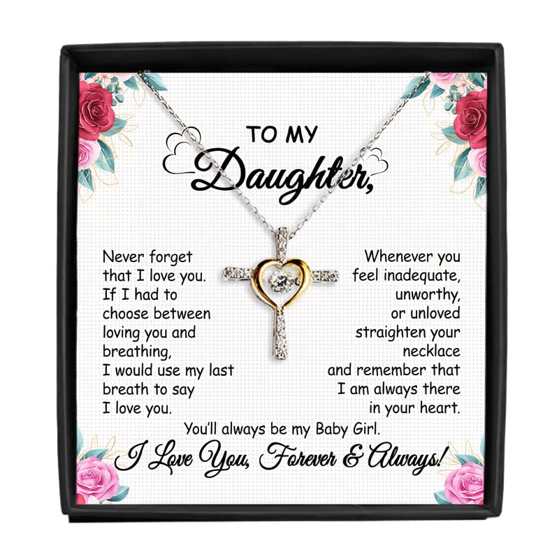 Cross Dancing Necklace With Message Card Gift
