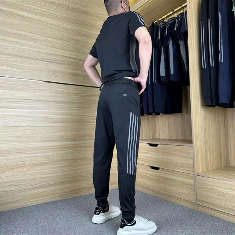 Men's casual sports two-piece short-sleeved trousers