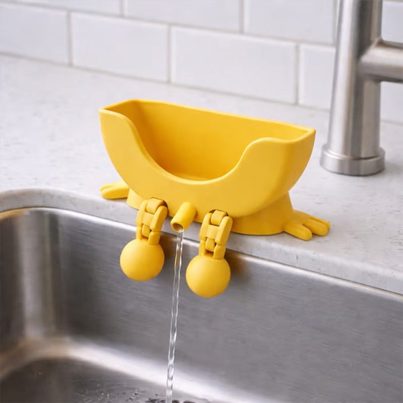 Smiley face sponge drain rack