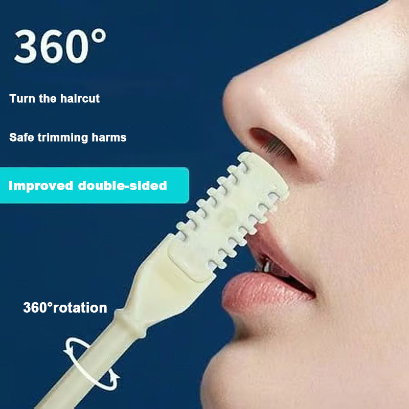 Portable double-headed razor for safe and manual nose hair cleaning