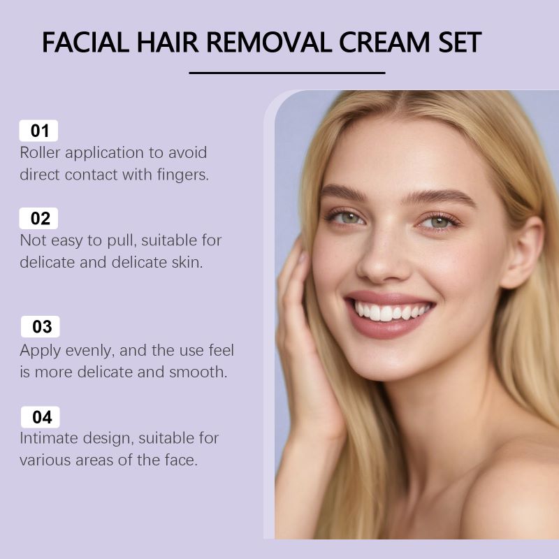 Facial hair removal cream set