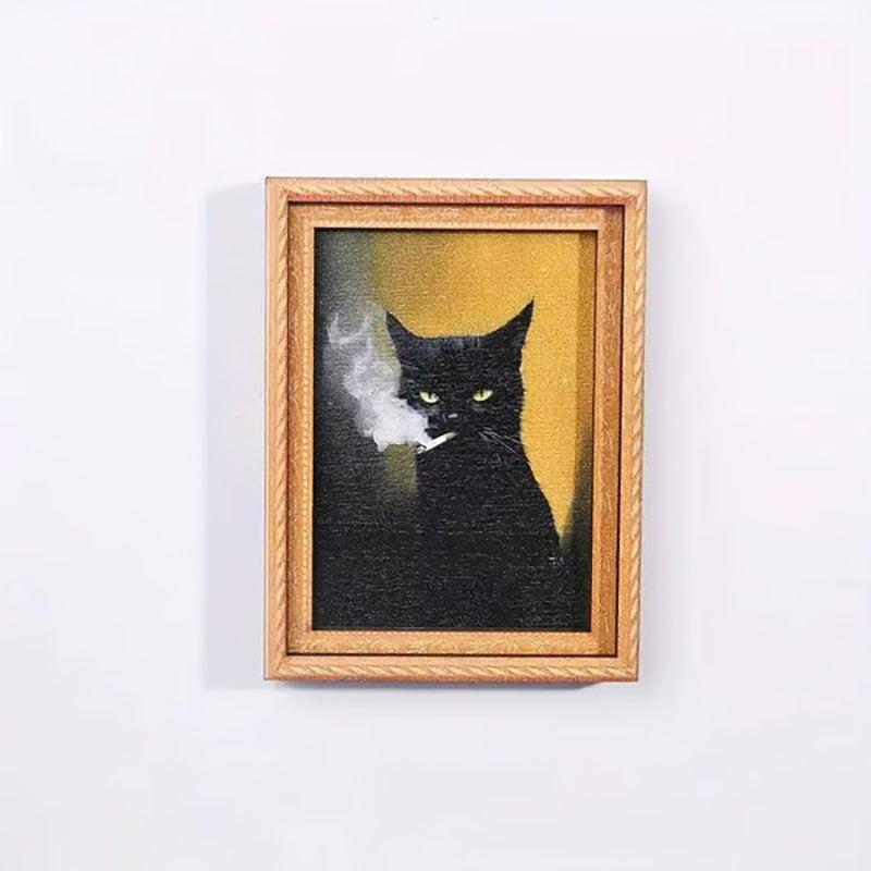 Fun Cat Fridge Magnets – Vintage Art Frame Style(Set of 4)