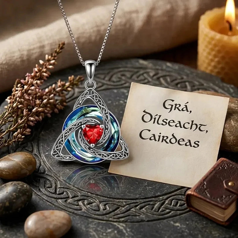 Birthstone Heart Pendant Necklace