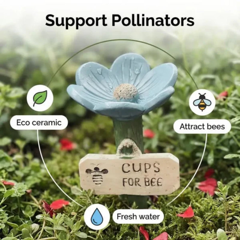 Flower-shaped wild insect water dispenser