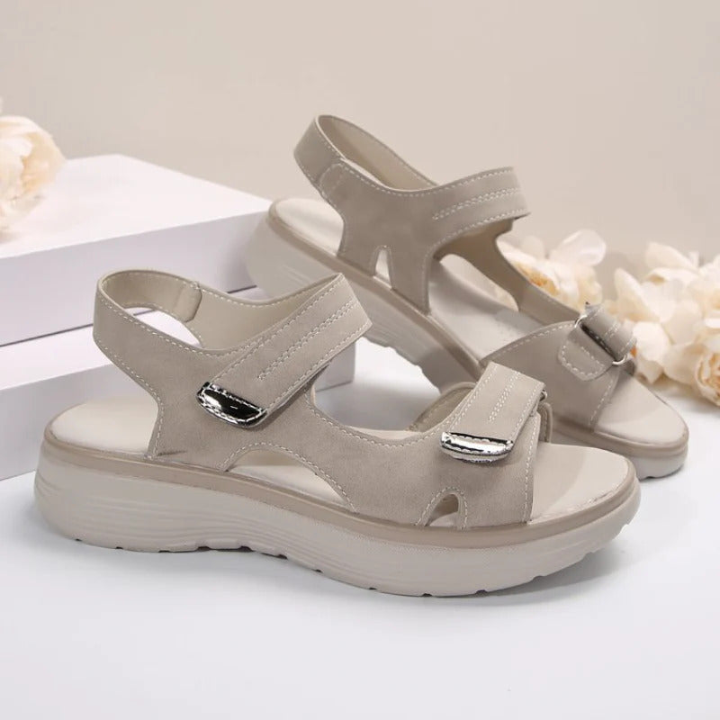 Women's Wedge Sandals with Velcro Strap