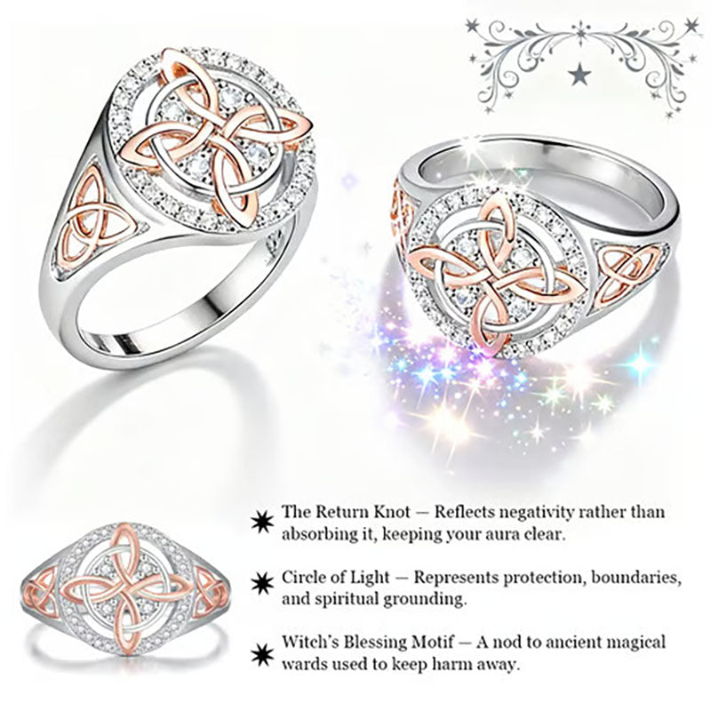 Handcrafted Alloy Witch's Knot Amulet Ring