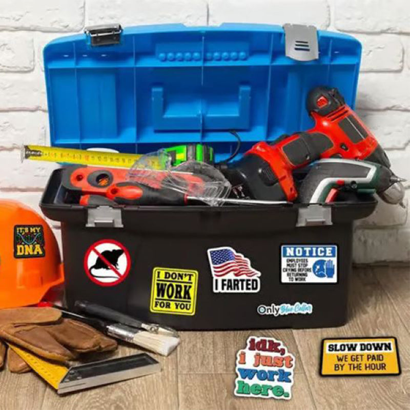 🔥🔥150 Pcs blue collar funny stickers👷‍♂️