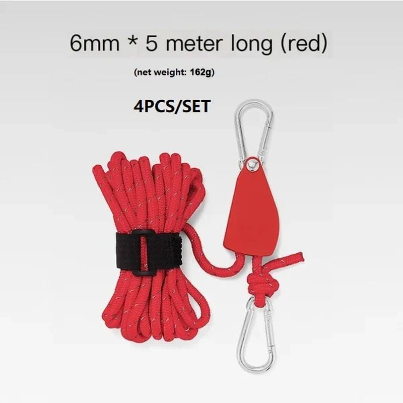 Portable Adjustable Fix Tent High Strength Fast Release Pulley Camping Rope