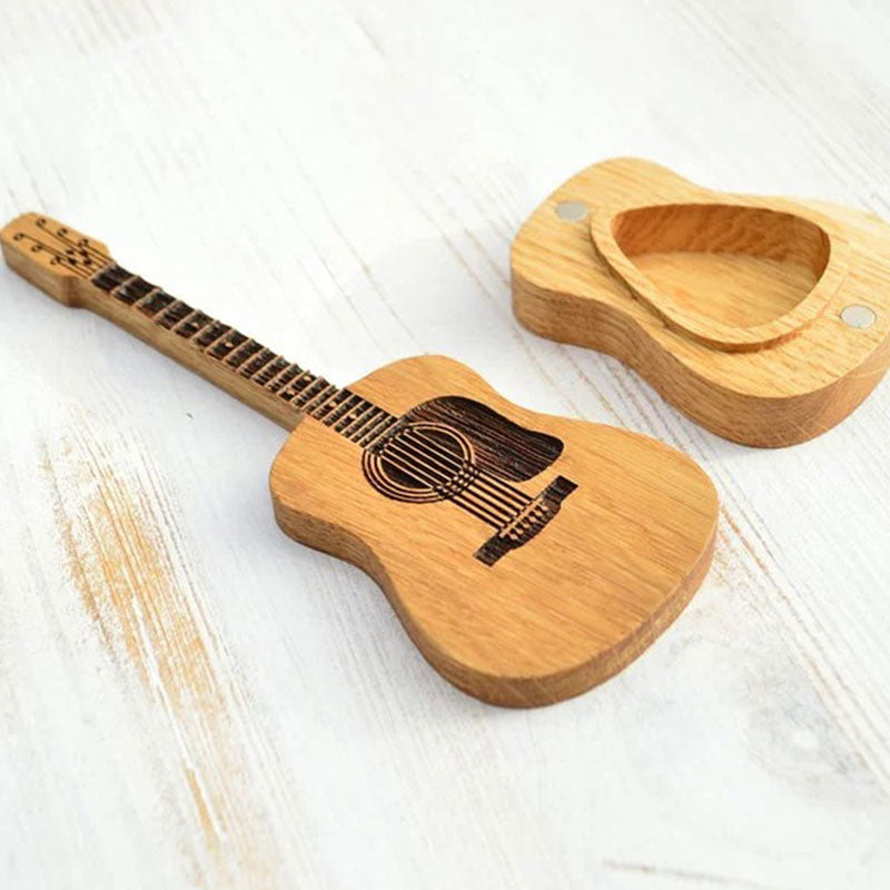 Acoustic Guitar Wooden Pick Box