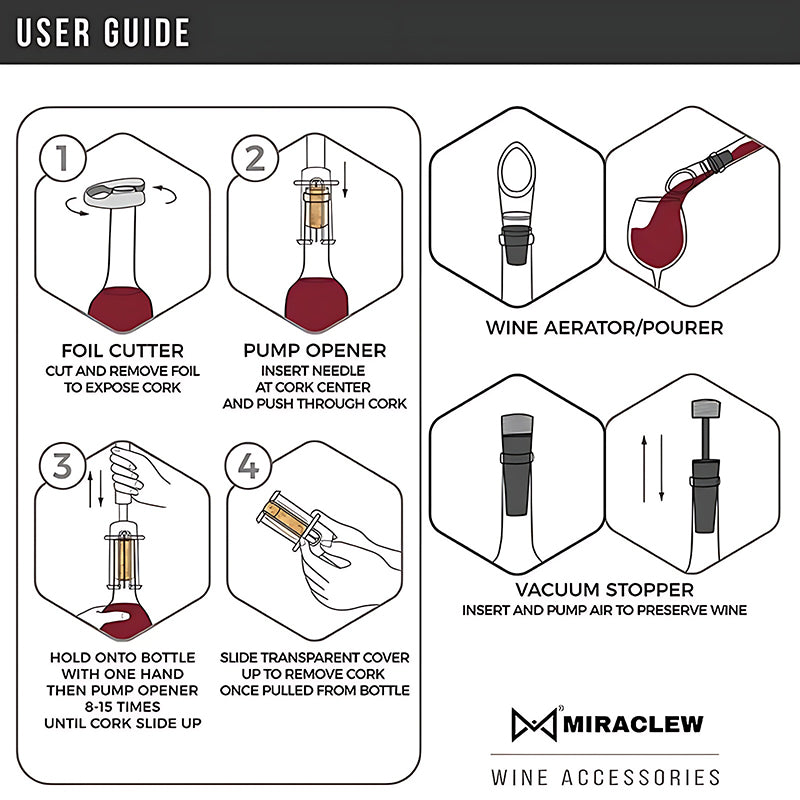 Air Pump Corkscrew Set for Cork Removal