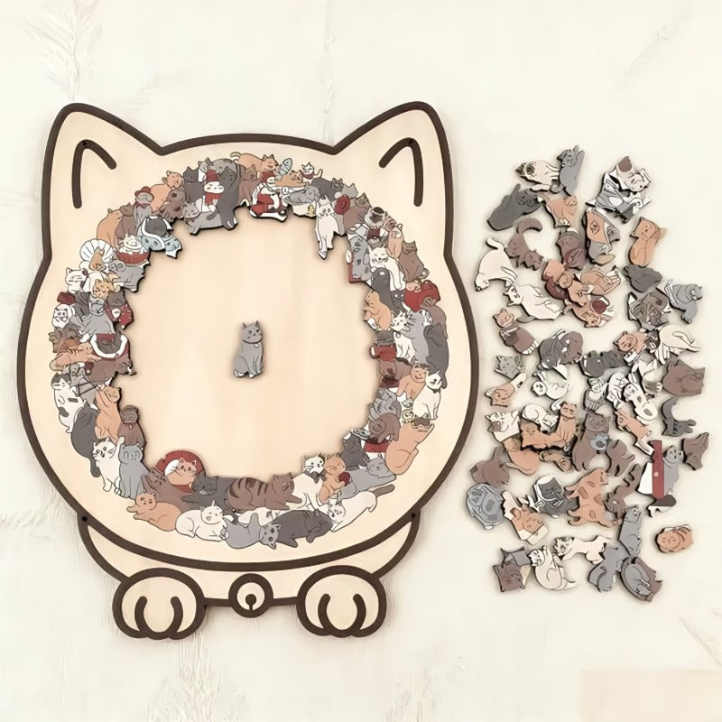 🔥🐈135-Piece Wooden Cat Puzzle🐾