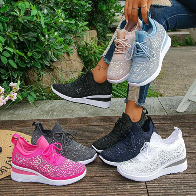 Rhinestone Women's Breathable Corrective Sports Shoes