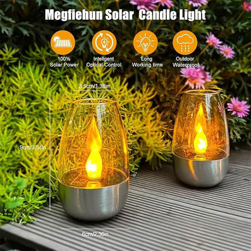 Solar-powered candle wine glass lamp