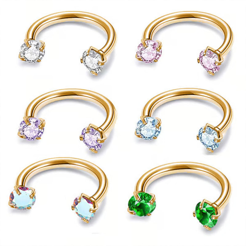 Zircon double-ended drill U-shaped nose ring
