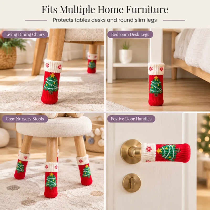 Knitted Felt Chair and Table Leg Pads
