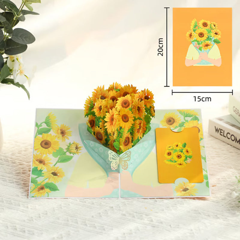 3D pop-up flower greeting cards that never fade