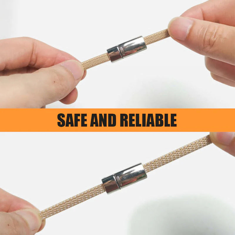 Magnetic shoelace buckle