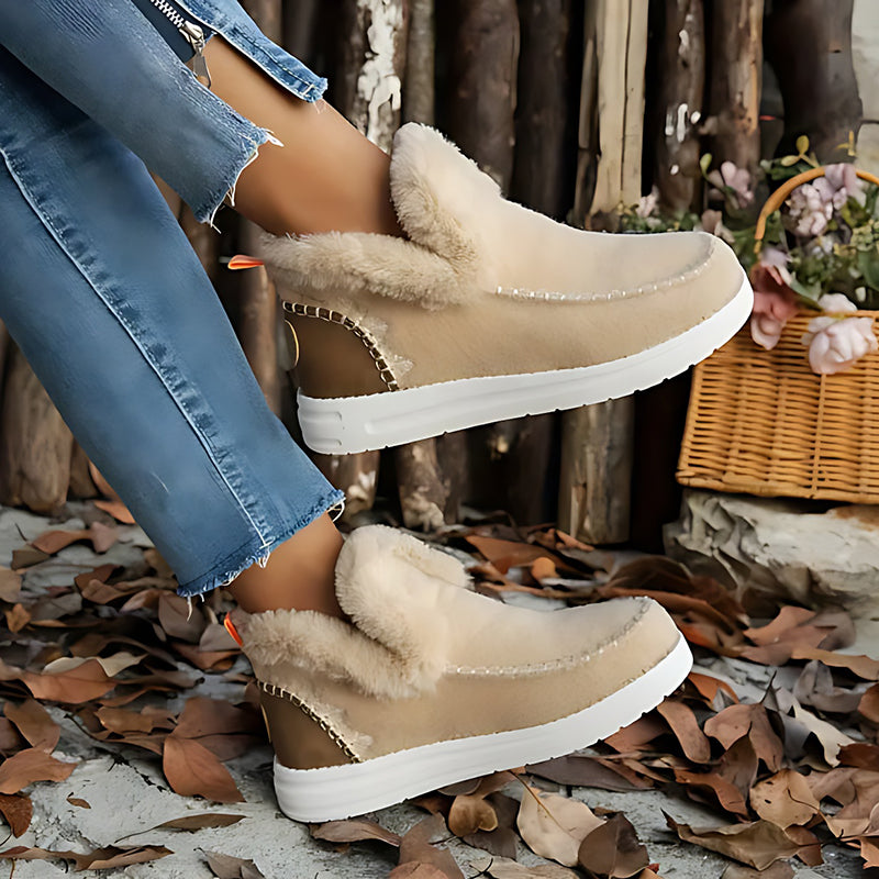 Thick velvet slip-on snow boots