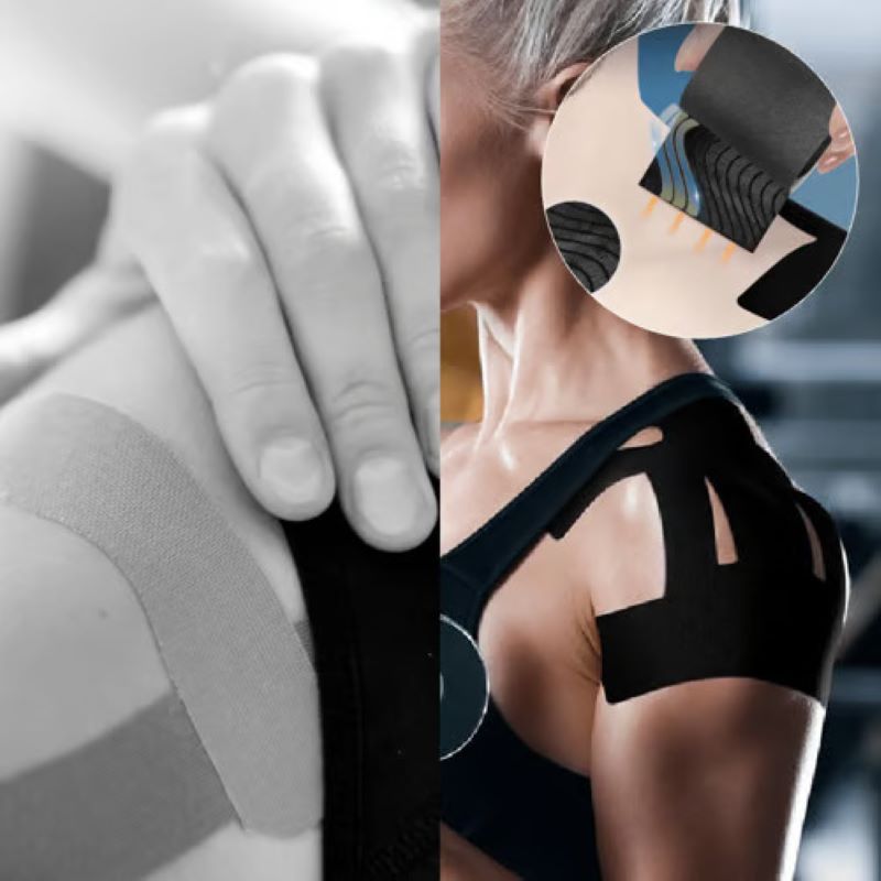 Kinesiology patch for shoulder pain relief