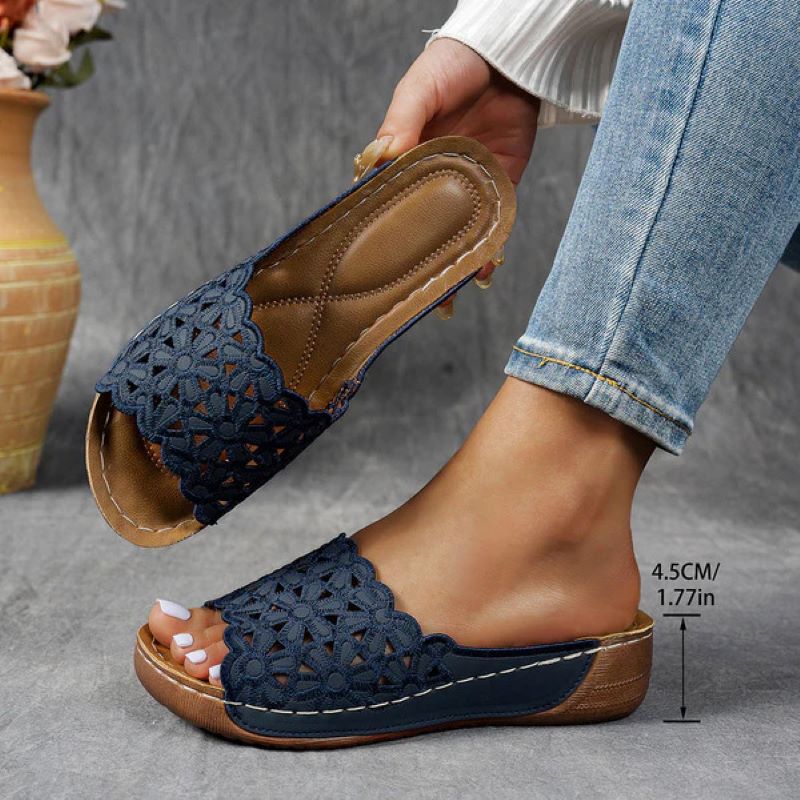 Fashion low heel ladies slippers