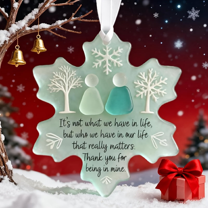 Snowflake-shaped acrylic friendship ornaments