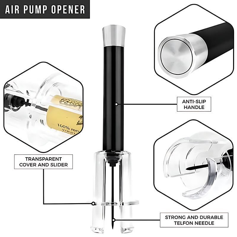 Air Pump Corkscrew Set for Cork Removal