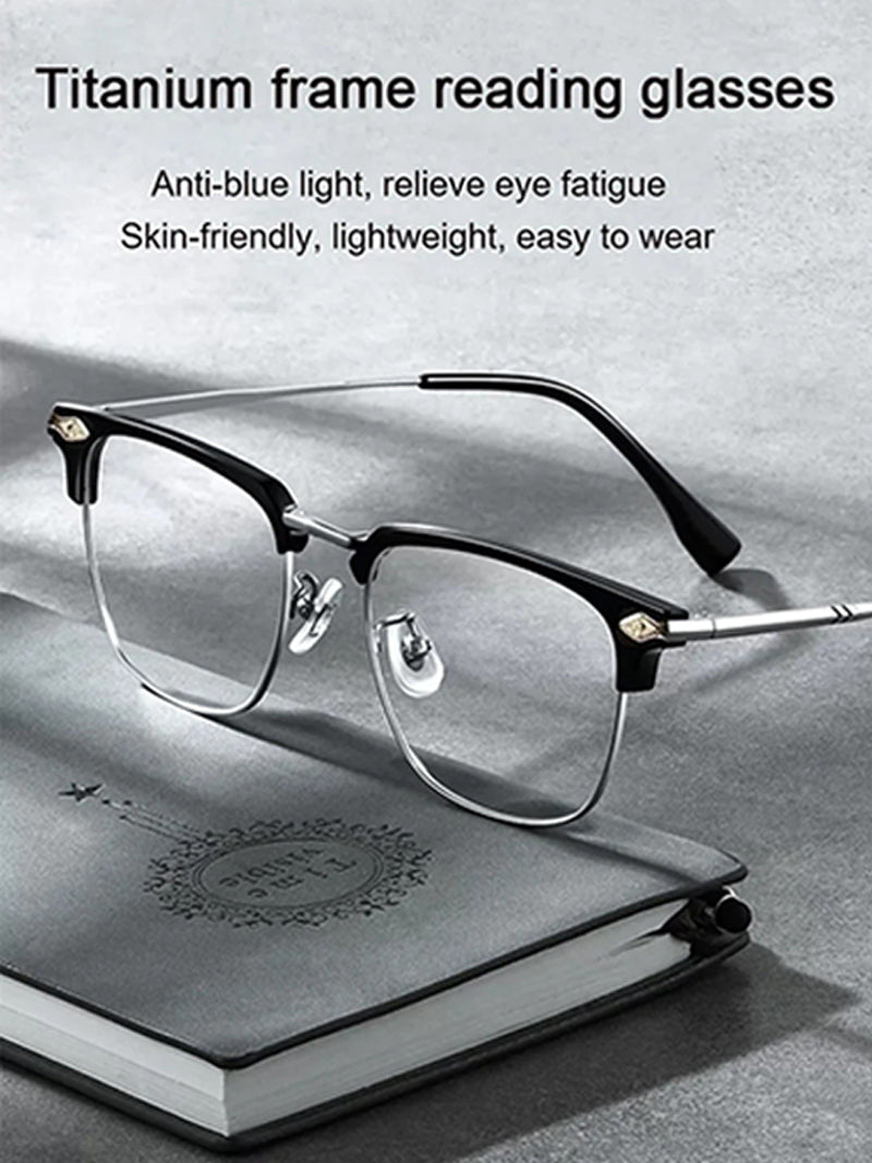 Ultra-light smart zoom anti-blue light reading glasses