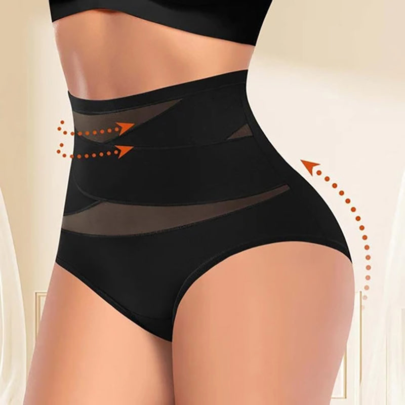 Plus-size high-waisted cross-over shaping underwear