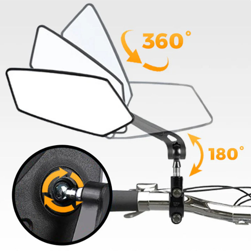 360° rotatable and adjustable bicycle rearview mirror