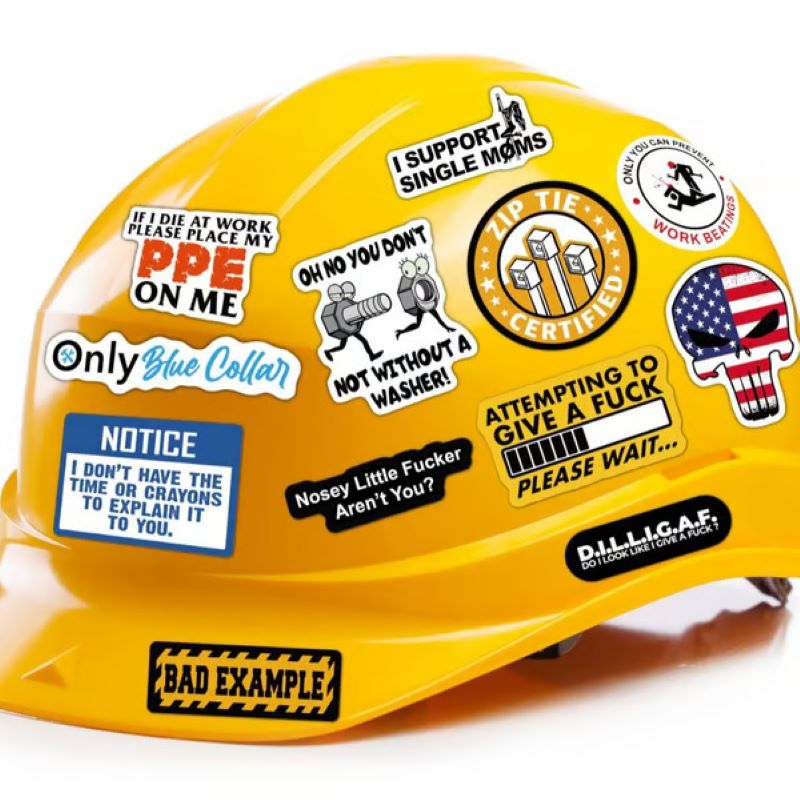 🔥🔥150 Pcs blue collar funny stickers👷‍♂️