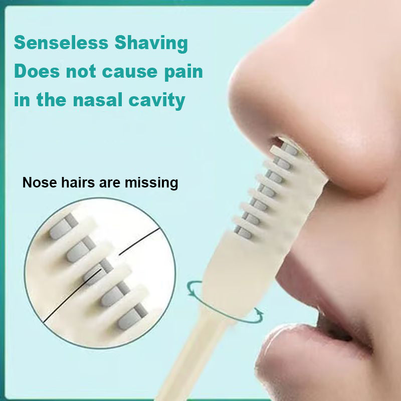 Portable double-headed razor for safe and manual nose hair cleaning