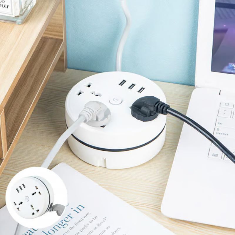 💥Universal storage round power strip