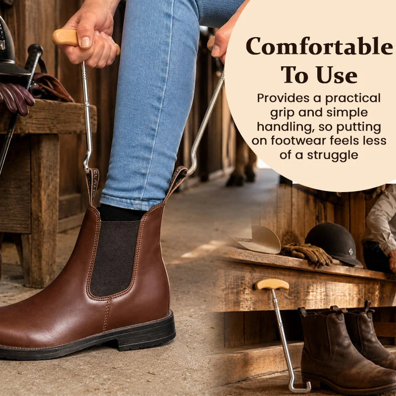 Horse-shaped auxiliary shoe hook