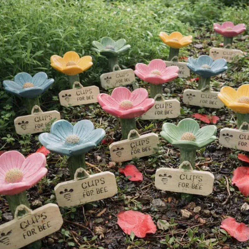 Flower-shaped wild insect water dispenser